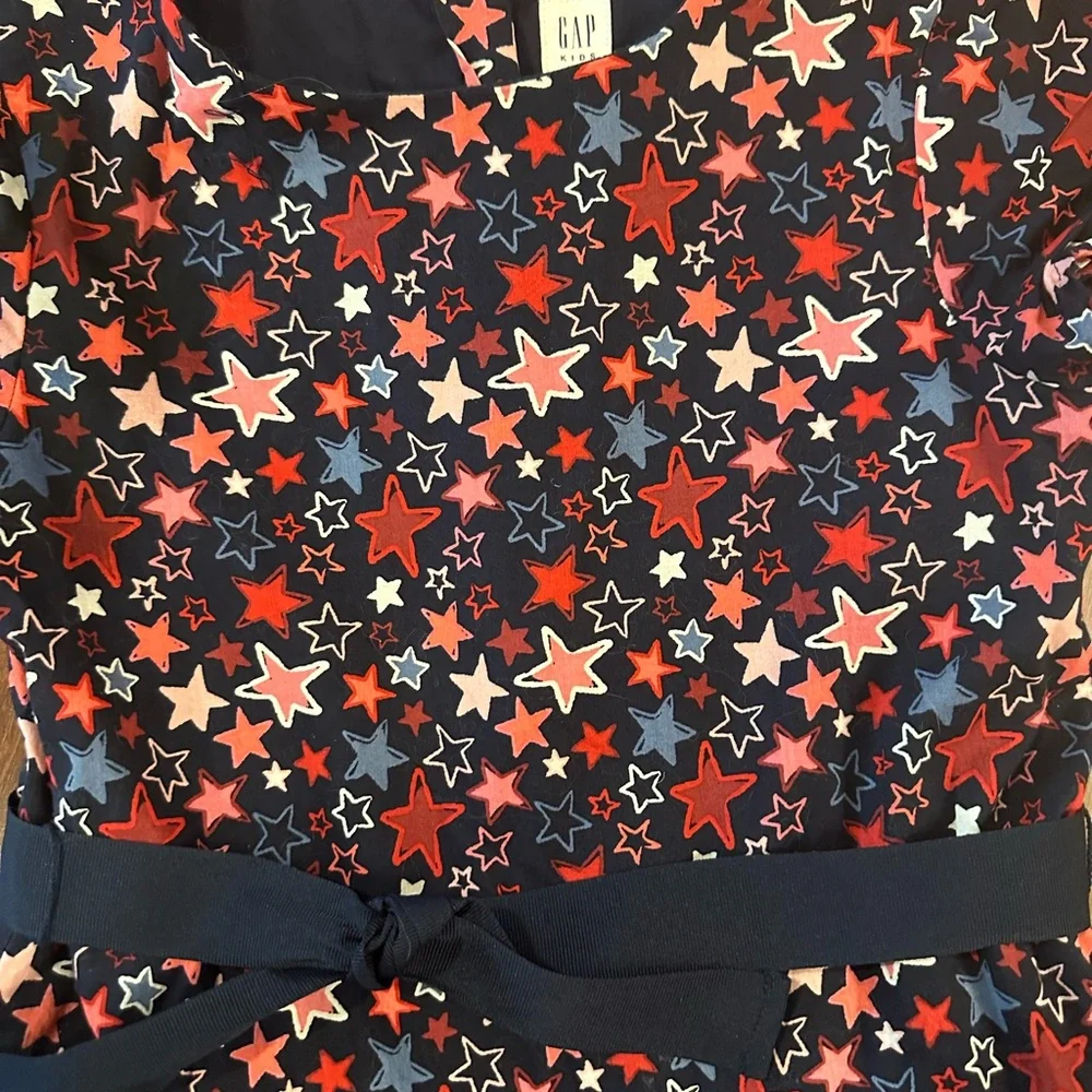 GAP Patriotic Sz M Navy Stars Drop Waist Dress w/ Tulle Underlay - Like New! 🎆